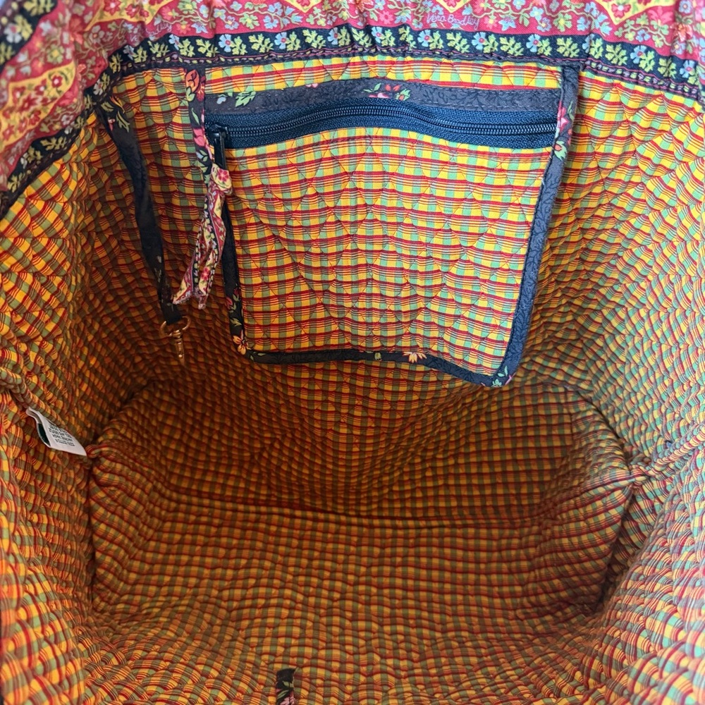 VERA BRADLEY Vintage ‘Chocolat’ Large Shoulder Bag Tote - Picture 9 of 10
